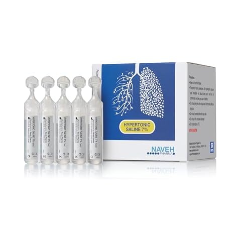 NAVEH PHARMA RSV 7% | Hypertonic Saline Solution for Nebulizer Machine | Saline Nebulizer for Adults | Clear Lungs & Airways | Inhalation Solution | Nebulizer Diluent | 25 Bullets (0.17 Fl Oz) Cover