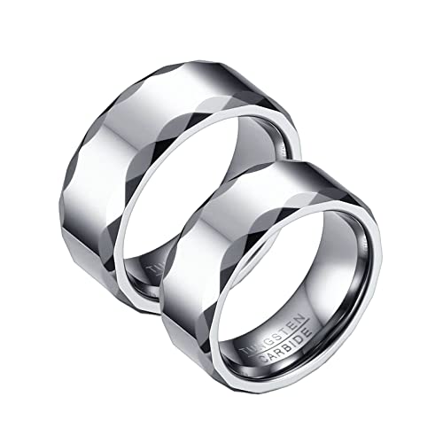 Bagues femme homme en tungstène 8mm avec anneau fantaisie festonné