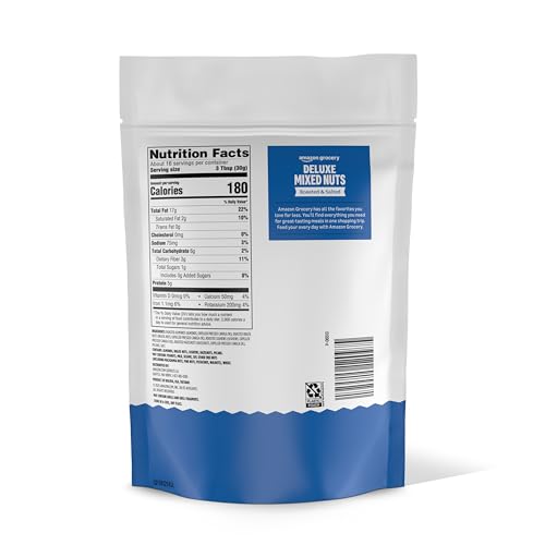 Image of Amazon Grocery, Deluxe Mixed Nuts, Roasted & Salted, 16 Oz