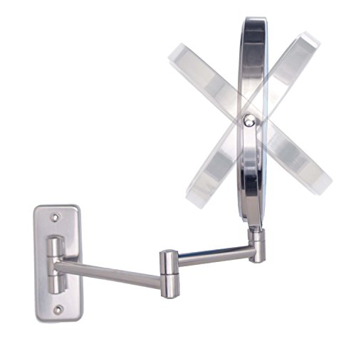 Zadro Two Sided Dual Arm Wall Mount Mirror, Satin Nickel, 5X-1X #TOP4