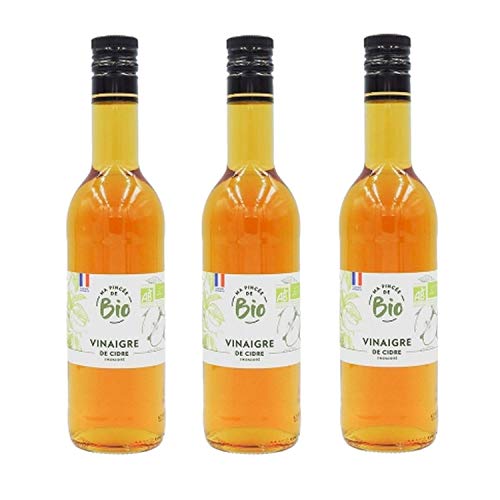 Lote de 3 vinagre de sidra orgánica – Francia – Ma Pincée Bio – Botella de 500 ml