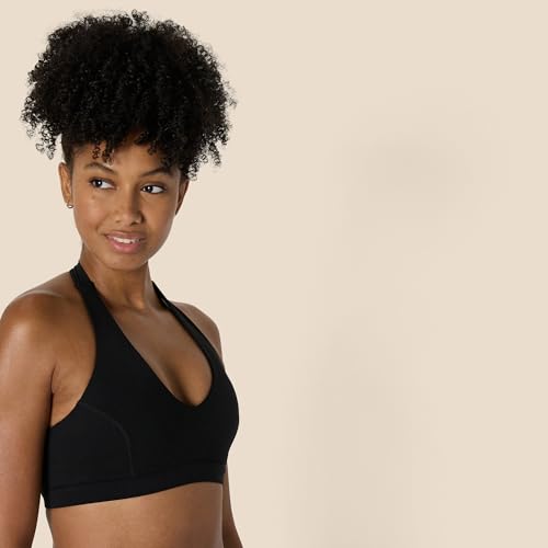 Amazon Essentials Women's Active FormFlex Buttery Soft Light Support Halter V-Neck Sports Bra2