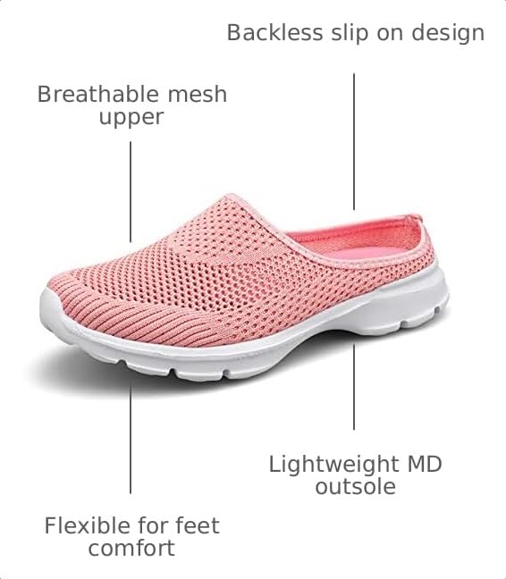 Image of ChicWind Womens Breathable Mesh Walking Mules Sneakers Open Back Slip On Shoes