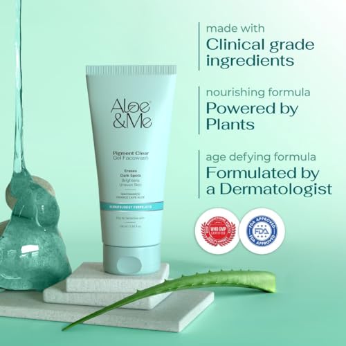 Image of Aloe&Me Pigment Clear Gel Facewash, Niacinamide and Orange Cape Aloe, for Oily to Sensitive Skin, 100 ml
