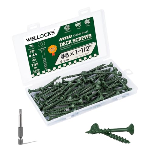 Image of WELLOCKS #8 x 1-1 /2 in Green Deck Screws, 0.44 lb Trial Size