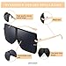 FEISEDY Flat Top Oversized Shield Sunglasses Women Men Square Fashion Rimless Shades UV400 B2784