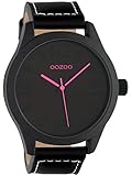 Oozoo Armbanduhr Basic Line mit Lederband 47 MM Black/Schwarz/Schwarz C1068