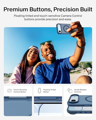 Image of Belkin for iPhone 17 Air Case, Grip, MagSafe Compatible w /Anti-Scratch & Anti-Yellowing Coating, Touch Sensitive Camera Control - Military Grade, Anti-Slip, Magnetic, Shockproof, Protective | Navy