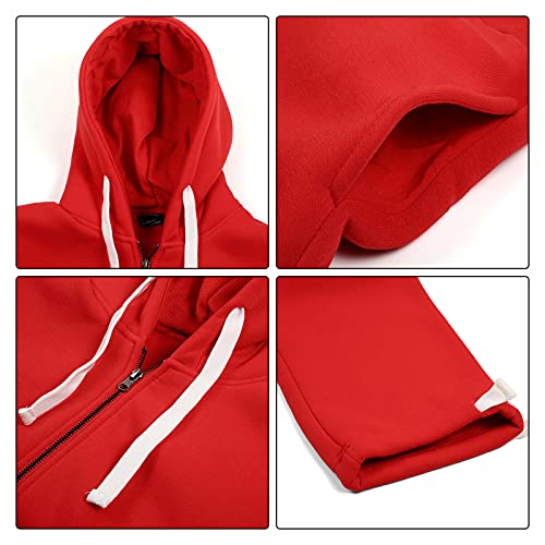 R Rambler 1985 Tracksuit Men Fashion Outfit Fleece Hooded Jacket Long Sweatpants Athletic Sweatsuits For Big And Tall Men Jogging Suits Sets (Red,3Xl) #TOP2