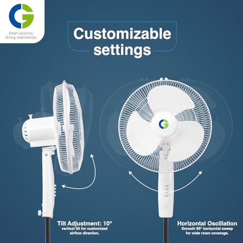 Image of CG VHEG Pedestal Fan 400mm | High Speed | Wider angle oscillation | 3 Speed setting | 100% copper motor | Rustproof blades | Elegant design | 2 Year Product Warranty | Cloud White