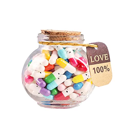 BDHI 101 cápsulas de mensajes de píldoras de cápsulas con mensaje en una botella frasco de vidrio para el día de San Valentín, carta, regalo para cumpleaños del día de San Valentín (Y54-1) BDHI 101 cápsulas de mensajes de píldoras de cápsulas con mensaje en una botella frasco de vidrio para el día de San Valentín, carta, regalo para cumpleaños del día de San Valentín (Y54-1)