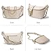 ITAMOOD Genuine Leather Waist Packs for Women, Fashion Fanny Pack Belt Bag, Luxury Designer Trendy Crossbody Bag, Festival Bum Bags for Sports Traveling Running With Chain Straps (White)
