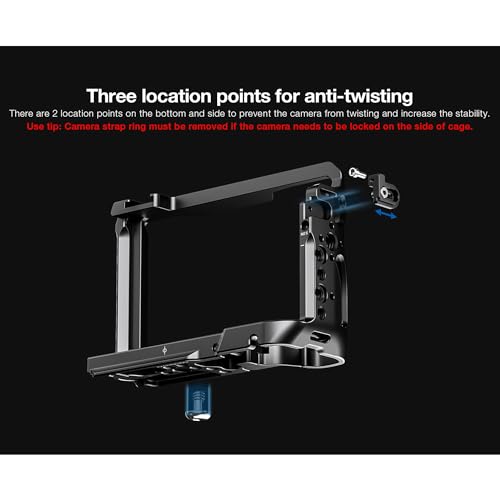 Image of Leofoto A7CR Camera Video Cage for Sony A7C II / A7CR /A7C,Aluminum Alloy Camera Cage w Anti-Twist Design,Compatible with Arca,Multiple 1 /4 inch-20 & 3 /8 inch-16 ARRI Accessory for Microphones, Monitors, etc