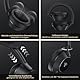 DOQAUS Over Ear Kopfhörer mit Kabel, DJ Studio Kopfhöre, 50mm Treiber, 6.35 & 3.5mm Klinke, Share-Port, DJ Headphones mit Mikrofon, HiFi-Kopfhörer für Podcast, Monitor, Handy, PC, Aufnahme, Schwarz