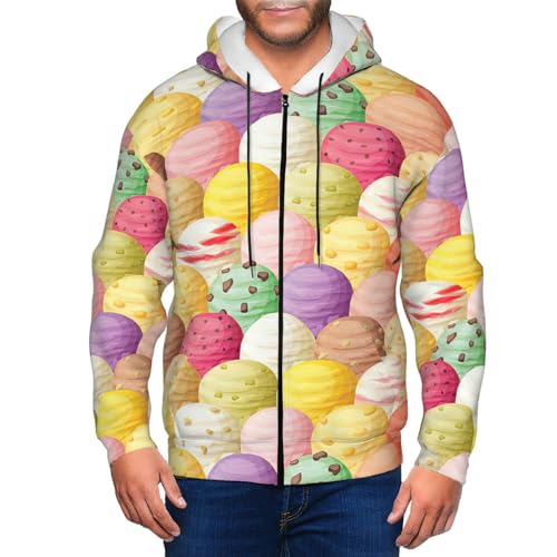 Sweat à capuche imprimé crème glacée vêtement homme doux