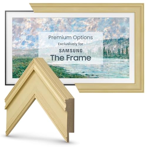 Frame My TV Deco TV Frames - Antique White Smart Frame Compatible ONLY with Samsung The Frame TV and Pro (55
