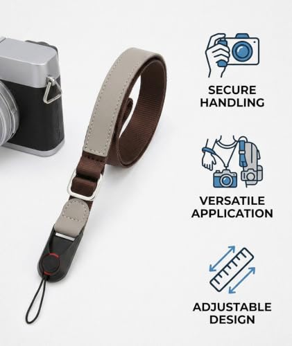 Image of embroidery Camera Strap, Camera Belt, Wrist Strap for Camera - Adjustable Quick Release Hand Strap, Mirrorless & Action Cams