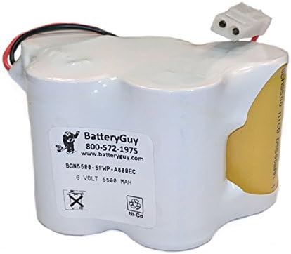 BatteryGuy ELB-0605N Replacement 6V 5500mAh Nickel Cadmium Emergency Lighting Battery Brand Equivalent (Rechargeable)