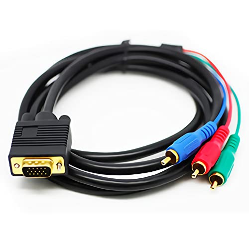 Bolwins R07S VGA auf 3 RCA Kabel, VGA Stecker auf 3 RCA Stecker Video Adapter, 1,5m Kabel f&uuml;r Laptop, DVD, PC, TV, Monitor &ndash; VGA auf Cinch Kabel