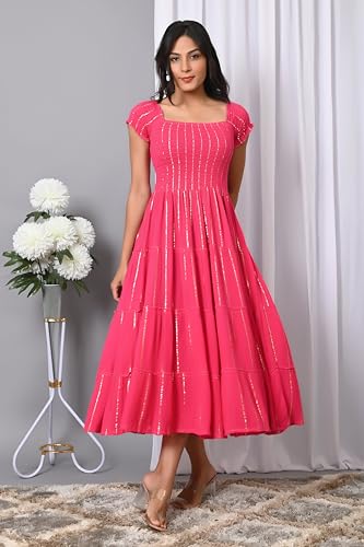 Image of IQRAAR Dress for Women Printed Midi Dress