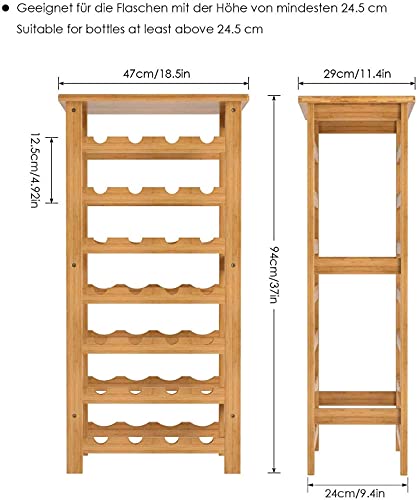 Soporte para 28 Botellas de Vino de Bambú 7 Niveles miniatura 6