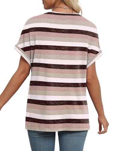 Image of WIHOLL Womens Summer Tops Short Dolman Sleeve Shirts 2026 Fashion V Neck Outfits Clothes