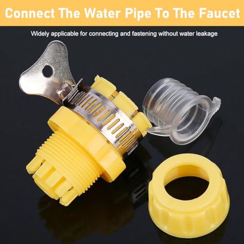 Image of HASTHIP Universal Water Tap Connector, 4 /6 Point Faucet Connecto, ABS Tap Adapter - Anti Leakage Faucet Connector - Tap Connector for Water Pipe - Quick Release Faucet Connector for Water Faucet