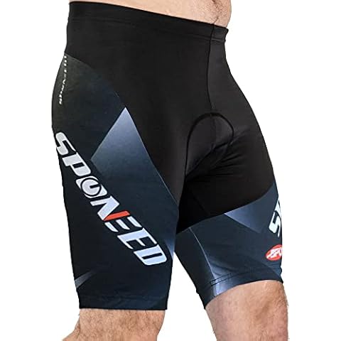 sponeed Men Cycling Shorts Padded for MTB Road Cycle Team Bike Cycle Garments, Grey-1, Small Cover