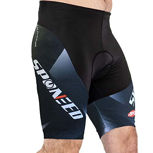 sponeed Herren Radlerhose gepolstert für MTB Rennrad Team Bike Bike Bike Kleidung, Grau 1, Klein Cover