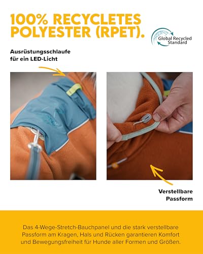 Woolly Wolf Alpha 360 Fleece Hundepullover für mittelgroße Hunde Gr. 50 Terrakotta - Flauschig-Warmer Hundepulli für kalte Tage mit Verstellbarer Passform, 100% recycelte Materialien