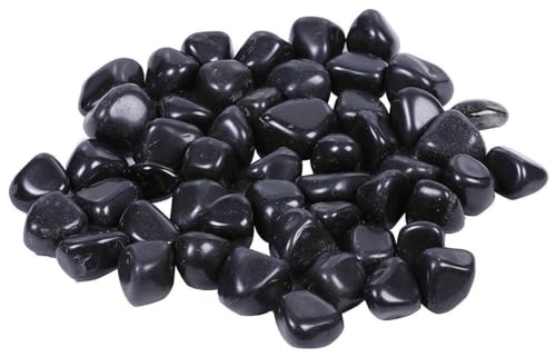Image of Pebbles Stones for Plants Pots, Decorative Garden and Glass Pebbles, Table and Home Decor, Vase Fillers, Gravels Stone for Aquarium, Vase, Fountain Home Outdoor (Black) (480 GM)