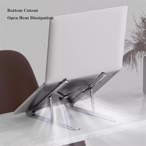 Support pour ordinateur portable de bureau en aluminium gris argenté réglable - 5