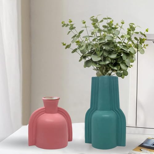 Image of Amazon Basics Winged Ceramic Flower Vases | for Home Decor (Pack of 2 | Multi-Colour)