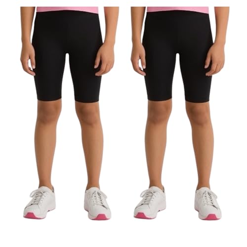 Image of Joe & Joe Shorts for Girls Premium Cotton Lycra Cycling Shorts - Pack of 2 | Inner Shorts for Yoga & Sports & School Uniform.