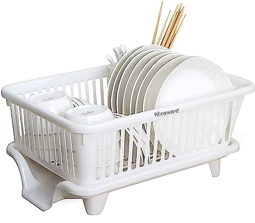 Floraware Unbreakable Kitchen Sink Dish Driying Corner, Dish Drainer And Drying Rack For Kitchen (White) For Rs. 319 @ 42% off