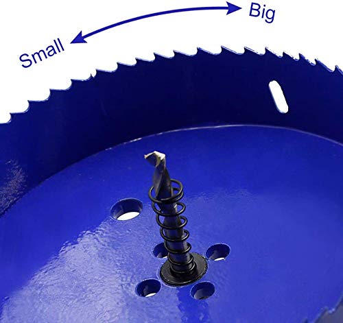 Image of Luomorgo 6 inch 152mm Hole Saw, 1 1 /4 inch Cutting Depth HSS Bi-Metal Hole Cutter with Hex Shank Drill Bit Adapter for Wood Cornhole Boards Plastic Drywall Fiberboard