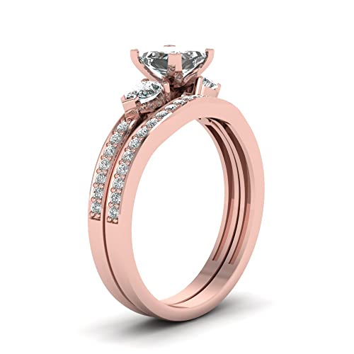 Princess Cut Moissanite Wedding Ring Sets for Women,1.75/2.75 CTW Moissanite Rings Engagement Ring Sets Platinum Plated Silver Ring Band Sets Free Engraved3