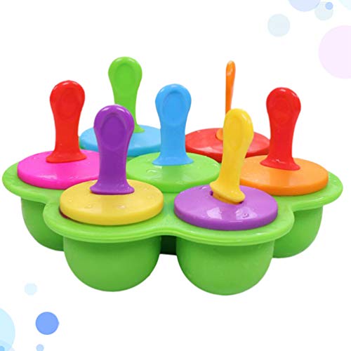 Cabilock Reutilizável Mini Pop Moldes 7 Miniatura de Picolé Moldes Com Varas Fácil Liberação Silicon