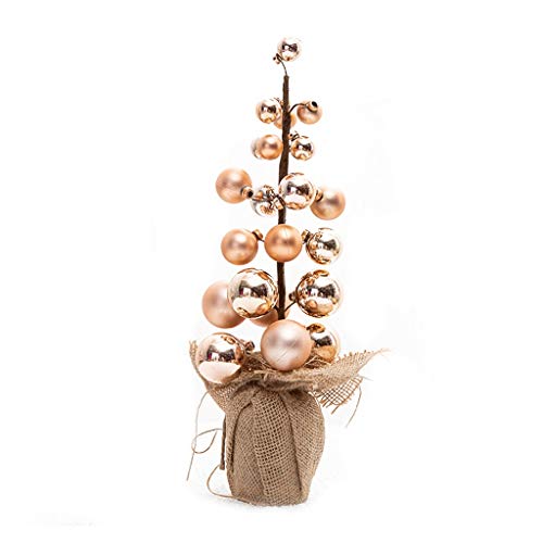 Mini árbol de Navidad, mini bola de árbol de Navidad tridimensional pequeño árbol de Navidad de mesa para decoración de escritorio de Navidad, árbol de Navidad pequeño de 13.7 pulgadas (color: rosa)