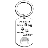 Jeep Dog Lover Gift Jeep Dog Jeep Mom Dad Life Keychain Jeep Dog Jeep Owner Dog Lover Gifts Keychain for Driver Women Men Gifts for Jeep Accessories All I Need is My Dog and My Truck Keyring