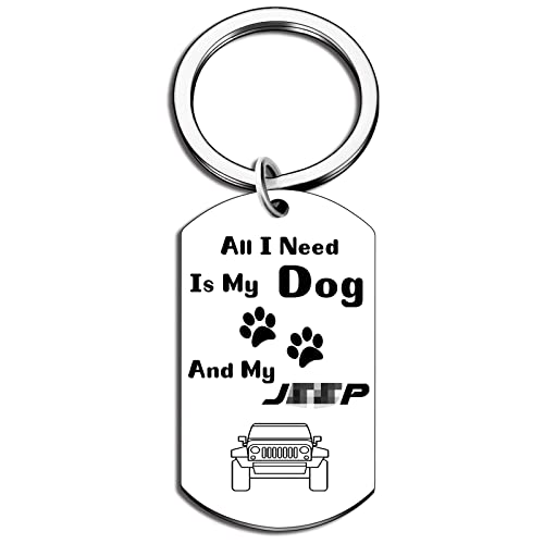 Jeep Dog Lover Gift Jeep Dog Jeep Mom Dad Life Keychain Jeep Dog Jeep Owner Dog Lover Gifts Keychain for Driver Women Men Gifts for Jeep Accessories All I Need is My Dog and My Truck Keyring