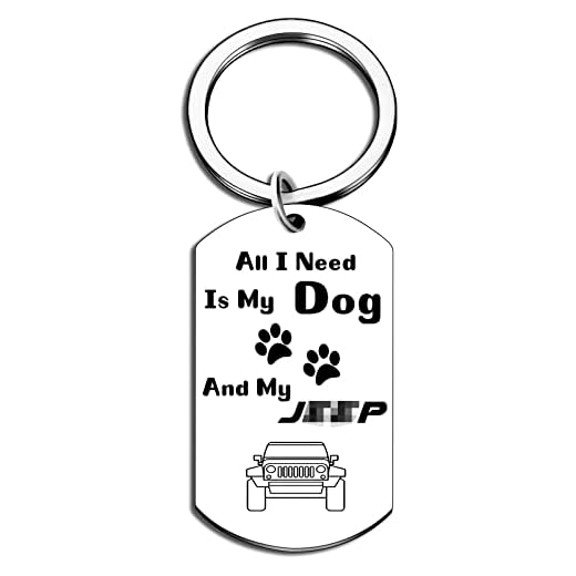 Jeep Dog Lover Gift Jeep Dog Jeep Mom Dad Life Keychain Jeep Dog Jeep Owner Dog Lover Gifts Keychain for Driver Women Men Gifts for Jeep Accessories All I Need is My Dog and My Truck Keyring