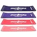 sport2people Set of 4 Exercise Resistance Loop Bands with 2 Workout E-Books for Strength Training and Physical Therapy - Fitness Mini Loops for Booty, Hips and Legs