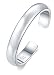 BORUO 925 Sterling Silver Toe Ring, Daisy Flower Hawaiian Adjustable Band Ring 3mm