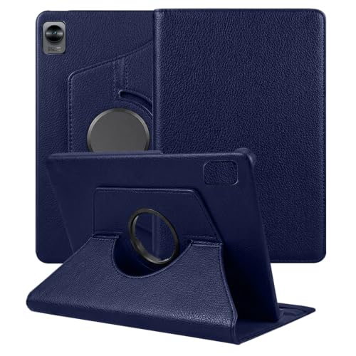Image of Flip Cover for Realme Pad Mini (8.7 inch) | 360 Rotating Back Cover | Leather Finish | Pencil Holder not Included | Multi-Angle Stand Cover for Realme Pad Mini (8.7 inch) - Blue