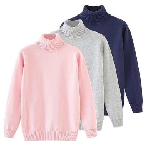 Girls Knit Sweaters Turtleneck High Collar Pullover Long Sleeve Solid Color Mock Neck Tops Fall Winter Sweater Clothes2