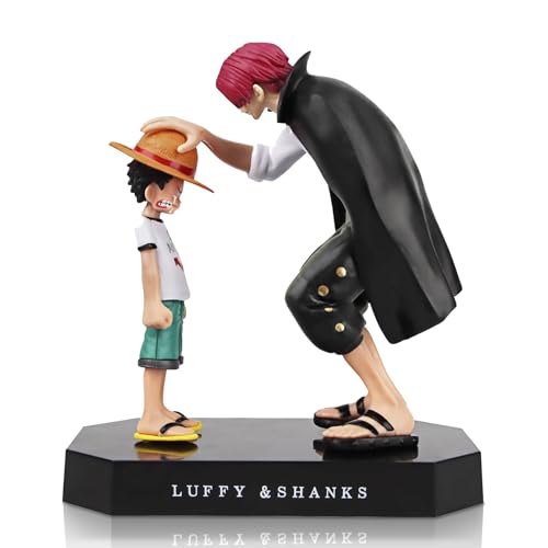 Huanmin One Piece PVC Luffy & Shankers Anime-Figur, Ornament Mit Shanks, Themen-Modell, Deko...