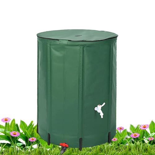 Barril de Almacenamiento de Agua de Lluvia Plegable de 26 galones de PVC para recolección de Lluvia, Tanque de Agua con pivotes, depósito de Agua para Lluvia con de depósito de Agua con tapón