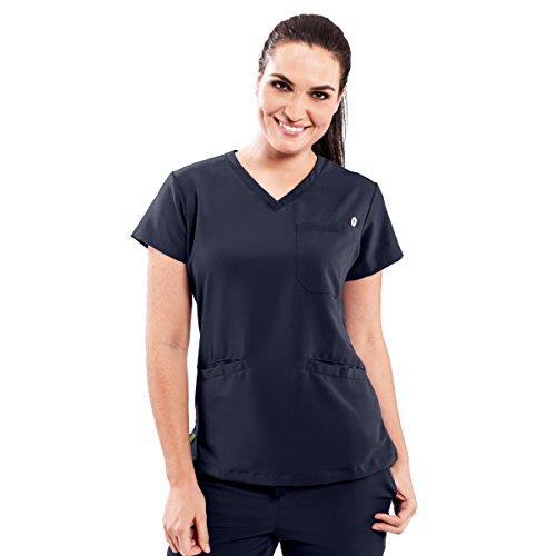 ave Scrubs 5582NVYM Womenâ€™s Medical Scrub Top, Berkeley ave, V-Neck Scrub Shirt, 2 Pockets, Wrinkle Resistant, Great for Nurses, Navy, Medium