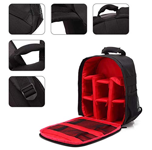 Mochila Bolsa Para Camera Fotográfica Fotográfo Impermeavel (VERMELHO)